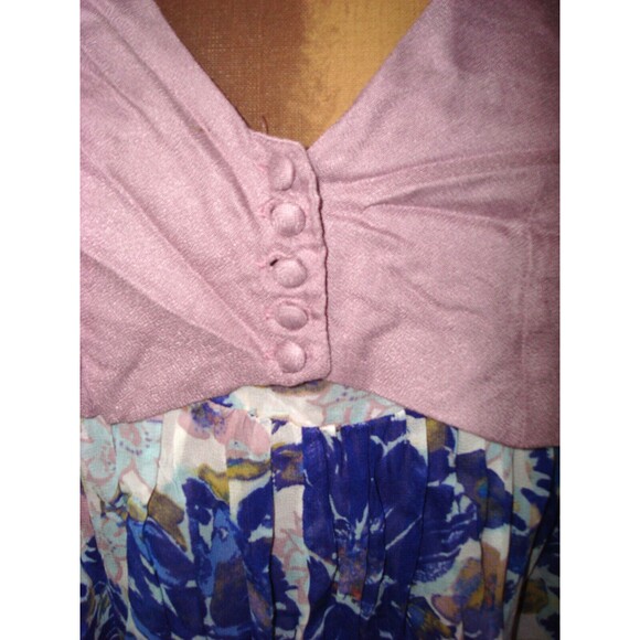 New S Womens NWT Free People Alice Vested Dress Floral Ivory Combo $148 Purple - Picture 9 of 11
